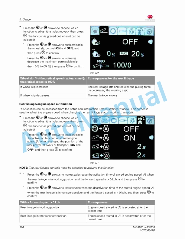 Massey Ferguson MF8700 Efficient And Exclusive Version Operators Manual ACT000341B-3