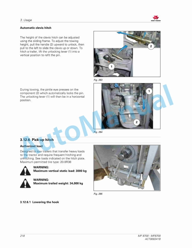 Massey Ferguson MF8700 Efficient And Exclusive Version Operators Manual ACT000341B-4