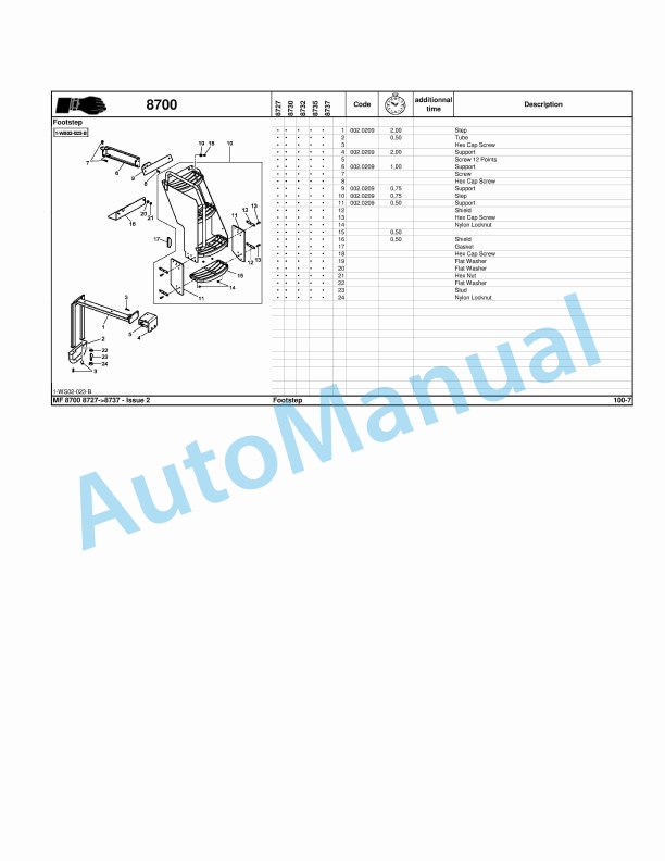 Massey Ferguson MF8700 Repair Time Schedule ACT000611-4