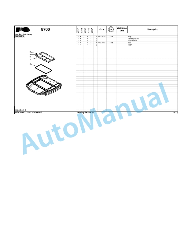 Massey Ferguson MF8700 Repair Time Schedule ACT000611-5