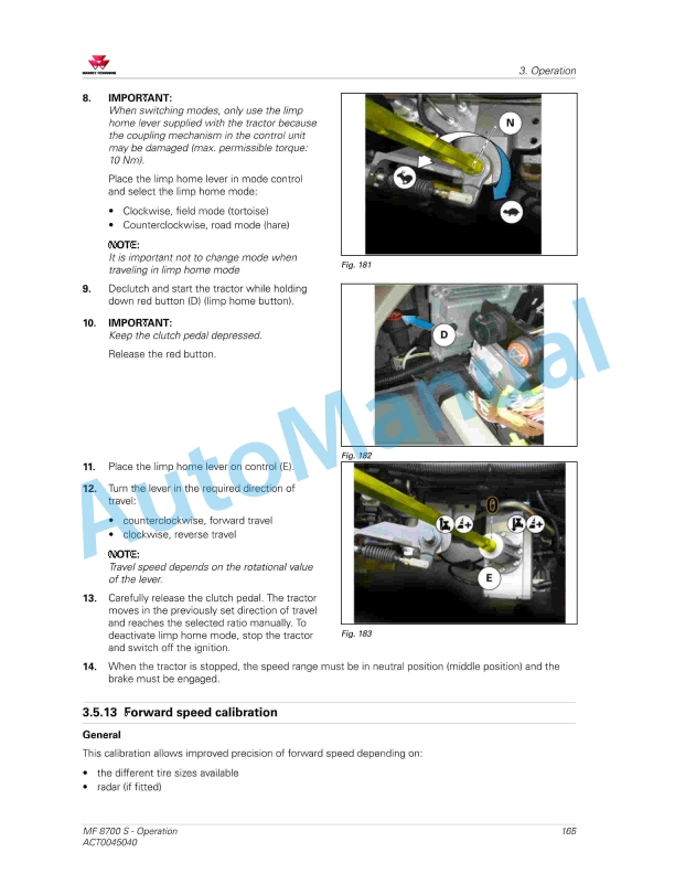 Massey Ferguson MF8700 S Efficient And Exclusive Version Operators Manual ACT0045040-2