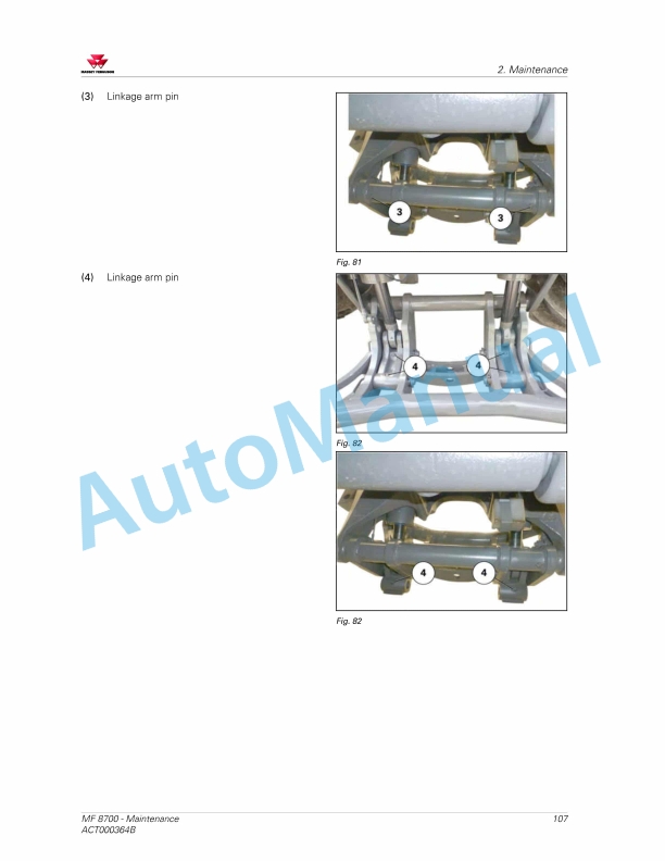 Massey Ferguson MF8700 Series Tractors Operators Manual ACT000364B-2