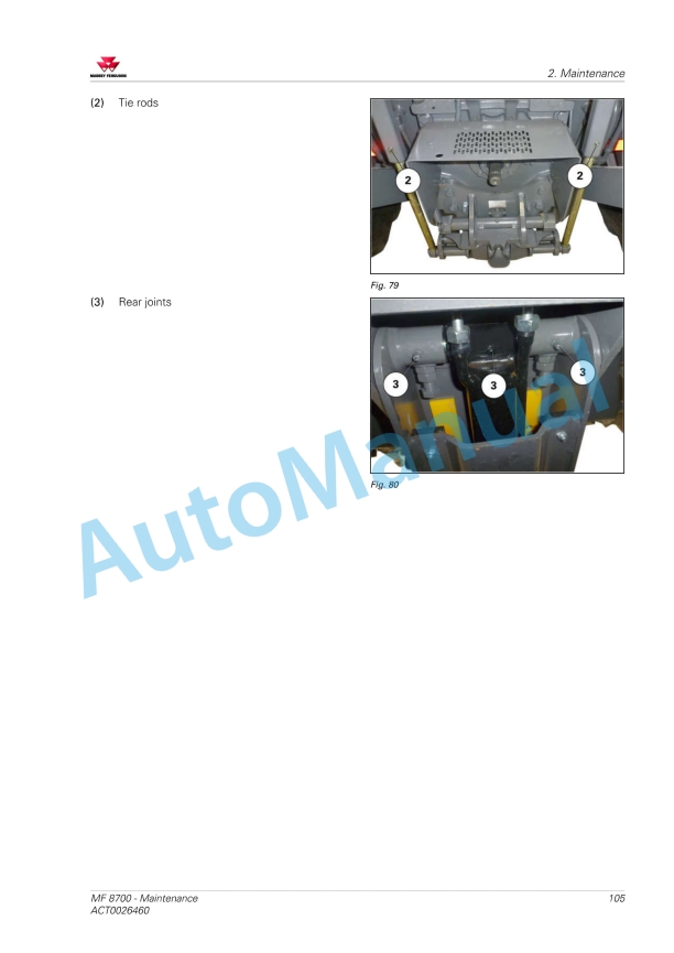 Massey Ferguson MF8700 Series Tractors Operators Manual ACT0026460-2