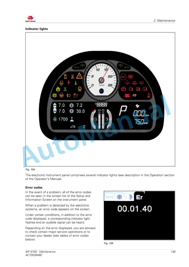 Massey Ferguson MF8700 Series Tractors Operators Manual ACT0026460-3
