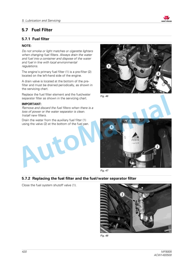 Massey Ferguson MF9005 Combine Operators Manual ACW1493500-4