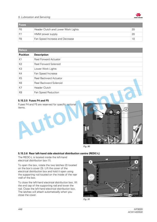 Massey Ferguson MF9005 Combine Operators Manual ACW1493500-5