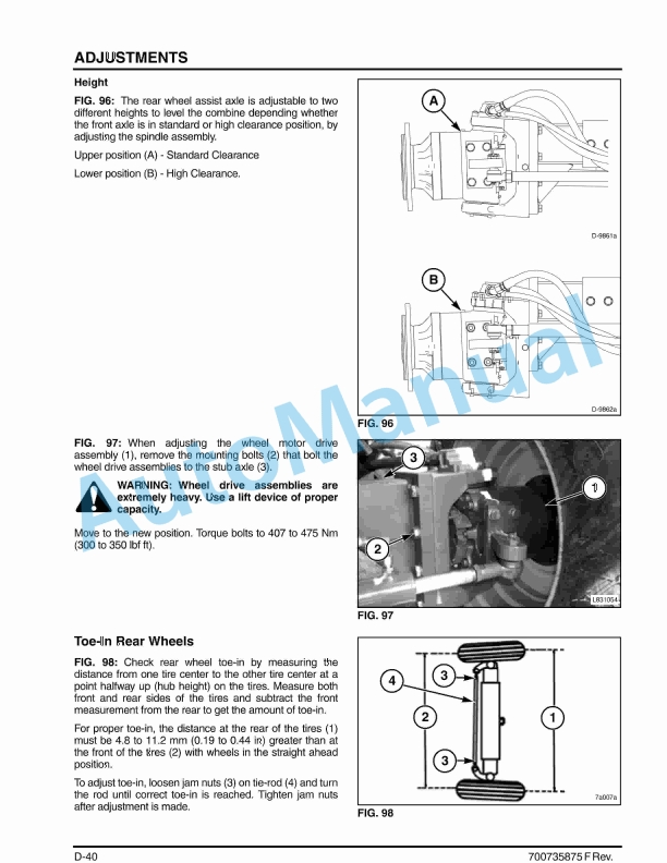 Massey Ferguson MF9005 Series Combine Operator Manual 700735875-3
