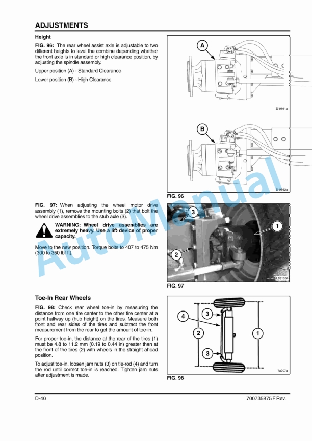 Massey Ferguson MF9005 Series Combine Operator Manual 700735875F-3
