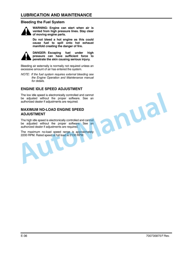Massey Ferguson MF9005 Series Combine Operator Manual 700735875F-4