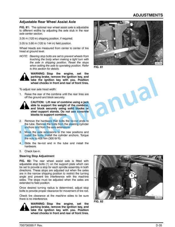 Massey Ferguson MF9005 Series Combine Operator Manual 700736099-3