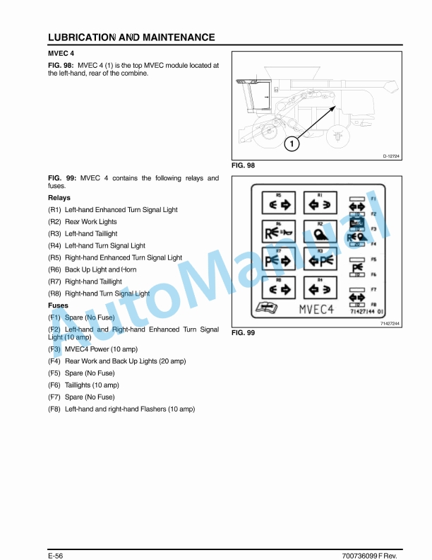Massey Ferguson MF9005 Series Combine Operator Manual 700736099-5