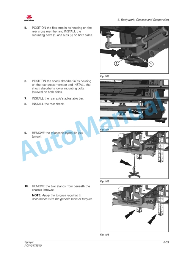 Massey Ferguson MF9030, MF9030 Plus, MF9130 Plus, MF8125, MF9330, MF9335 Sprayer Workshop Service Manual ACW3479540-3