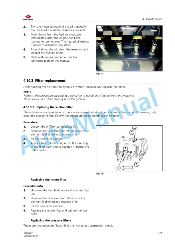 Massey Ferguson MF9030 Sprayer Operators Manual 6288364M2-4
