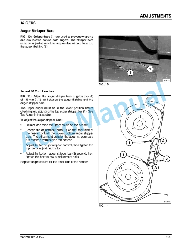 Massey Ferguson MF9126 Auger Header Operator Manual 700737126A-2