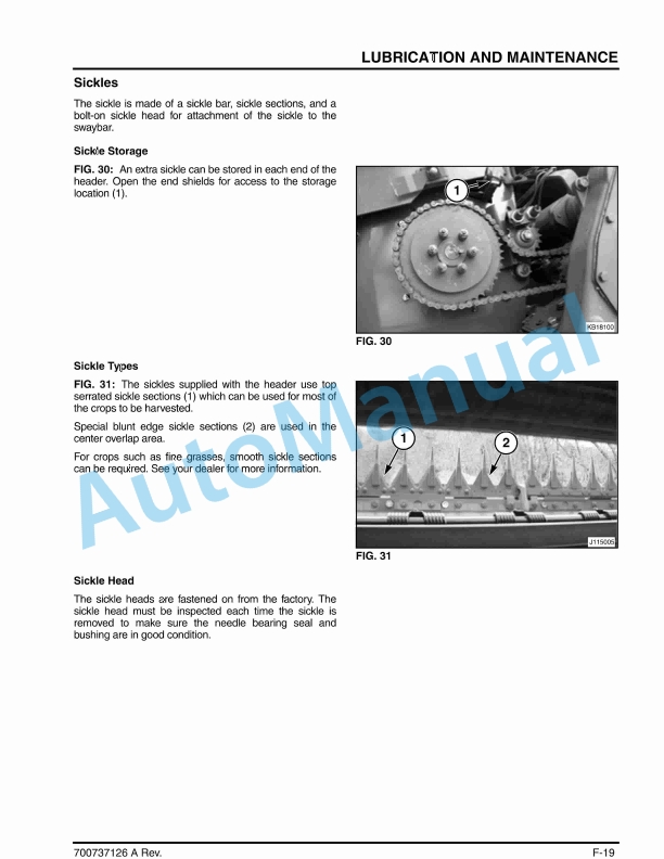 Massey Ferguson MF9126 Auger Header Operator Manual 700737126A-3
