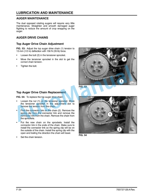 Massey Ferguson MF9126 Auger Header Operator Manual 700737126A-4