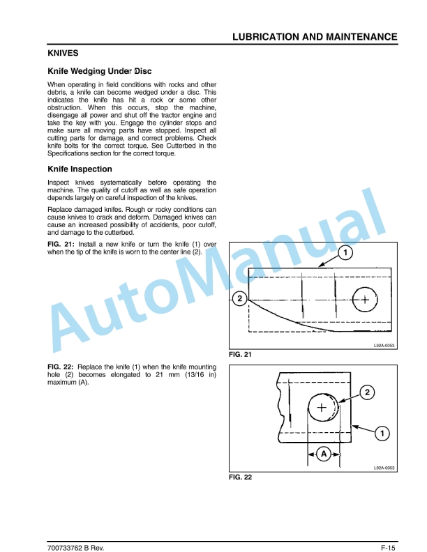 Massey Ferguson MF9183 Rotary Disc Header With Roll Conditioner Operator Manual 700733762B-3
