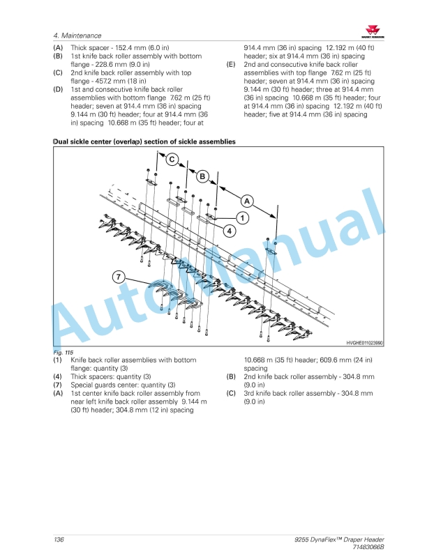 Massey Ferguson MF9200 Series Draper Header Operators Manual 71483066B-3