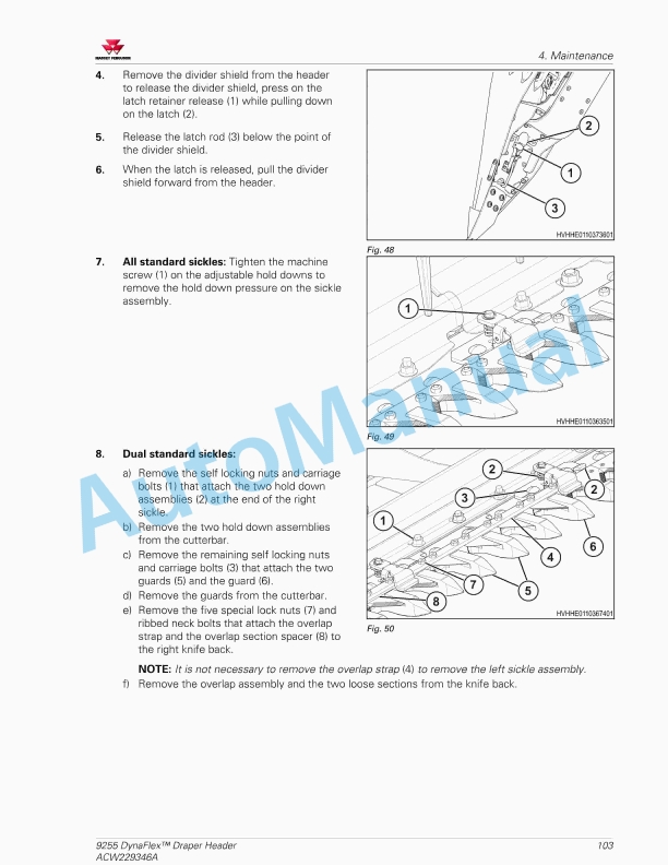 Massey Ferguson MF9200 Series Draper Header Operators Manual ACW229346A-2
