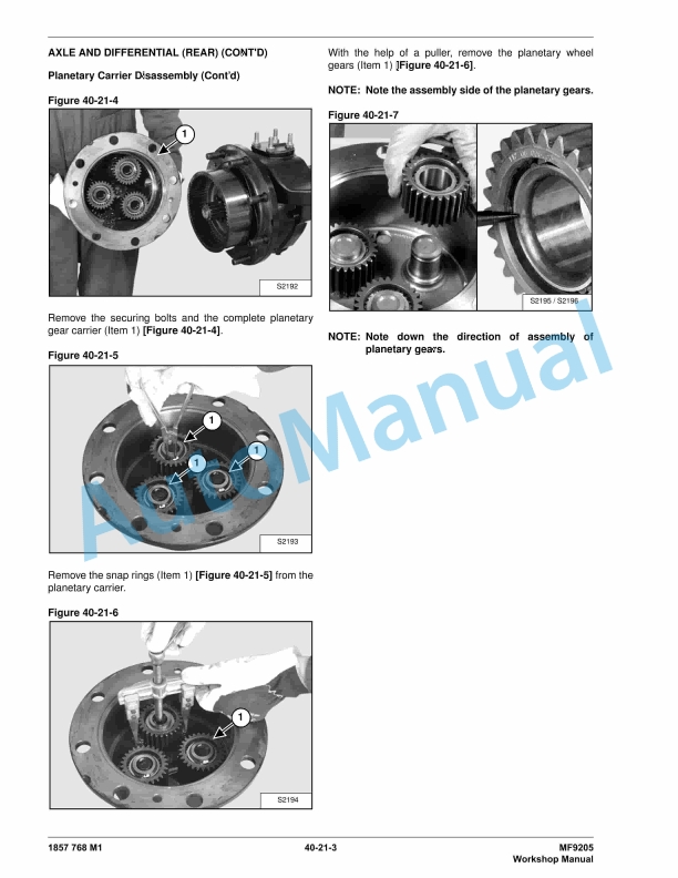 Massey Ferguson MF9205 Workshop Manual 1857768M1-2