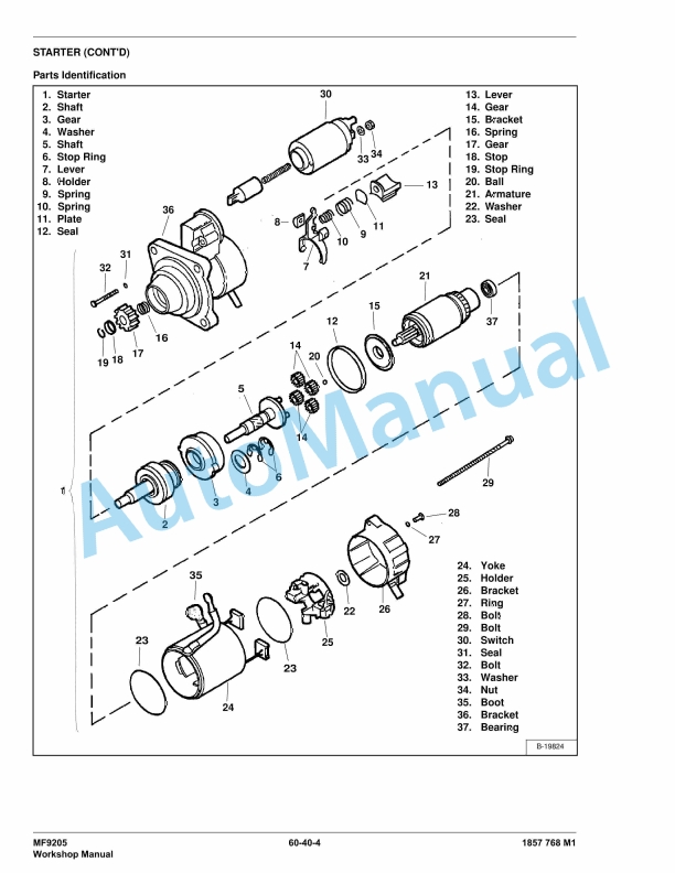 Massey Ferguson MF9205 Workshop Manual 1857768M1-3