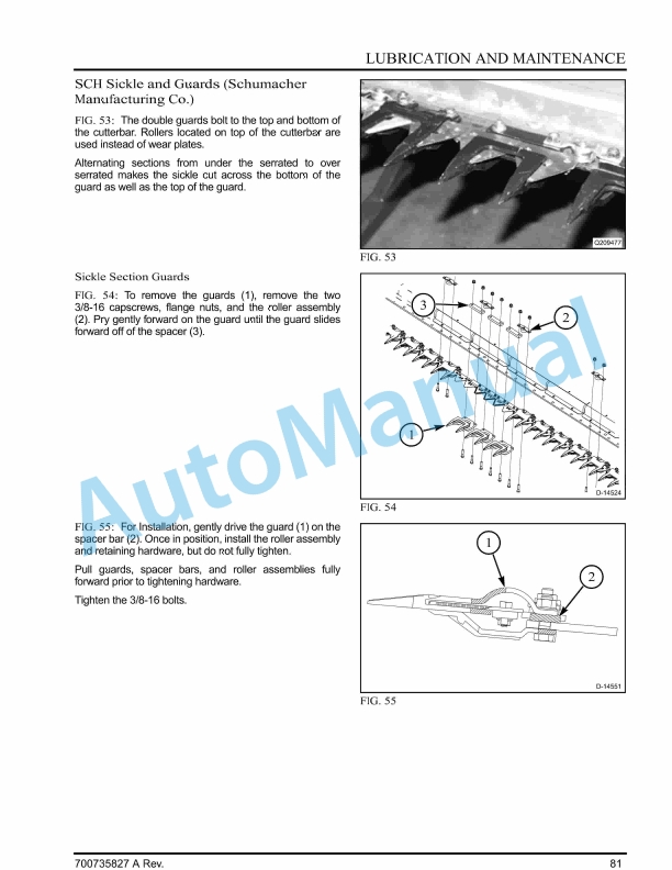 Massey Ferguson MF9250 DynaFlex Draper Header Operator Manual 700735827-3