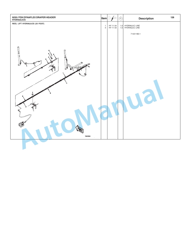 Massey Ferguson MF9250 DynaFlex Draper Header Repair Time Schedule 4283423M2-5
