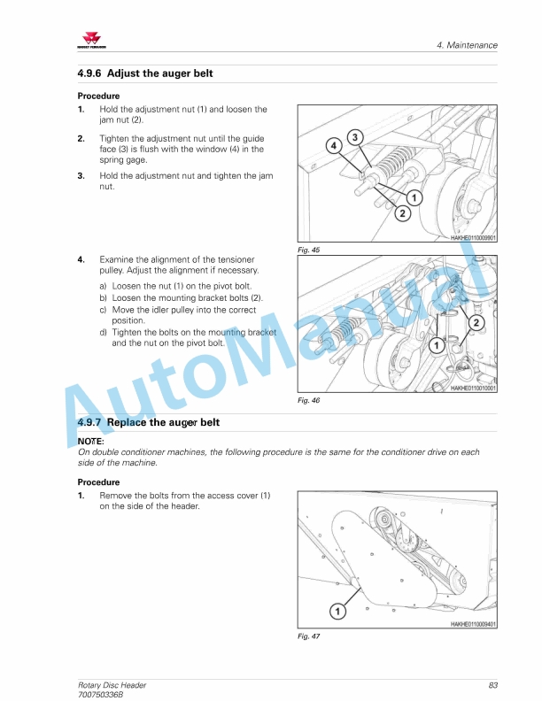 Massey Ferguson MF9316S, 9316D Rotary Disc Header Operators Manual 700750336B-3