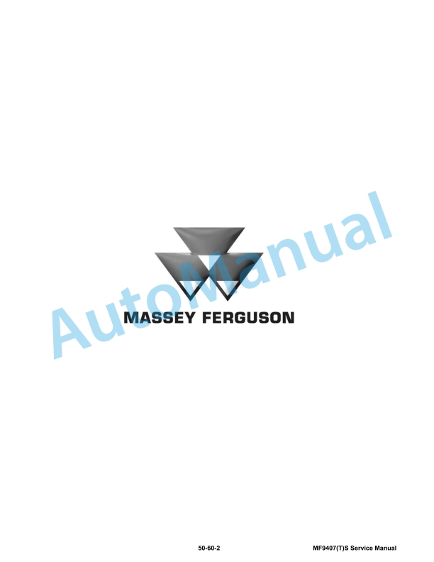 Massey Ferguson MF9407TS, MF9407S Service Manual 1857801M1-3