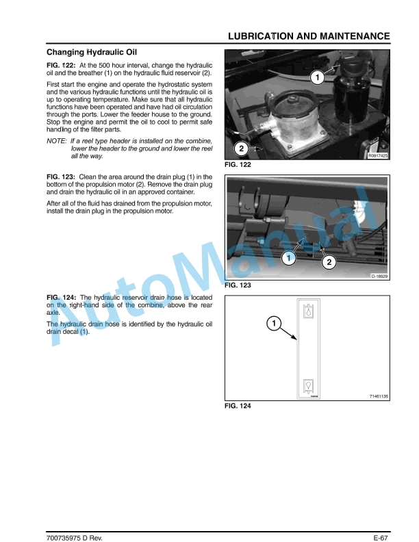 Massey Ferguson MF9500 Series Combine Operator Manual 700735975-5