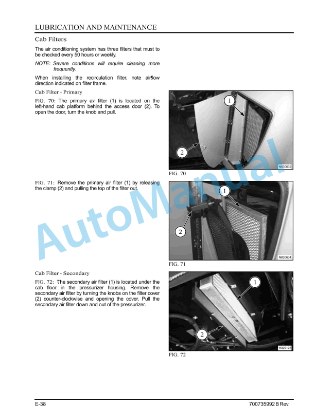 Massey Ferguson MF9500 Series Combine Operator Manual 700735992-4