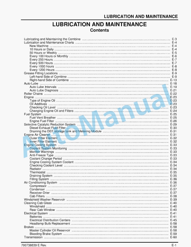 Massey Ferguson MF9500 Series Combine Operators Manual 700738839-3