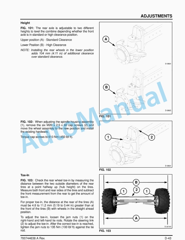 Massey Ferguson MF9500 Series Combine Operators Manual 700744638-3