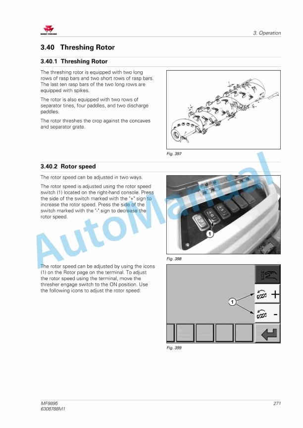 Massey Ferguson MF9895 Combine Operators Manual 6308788M1-2
