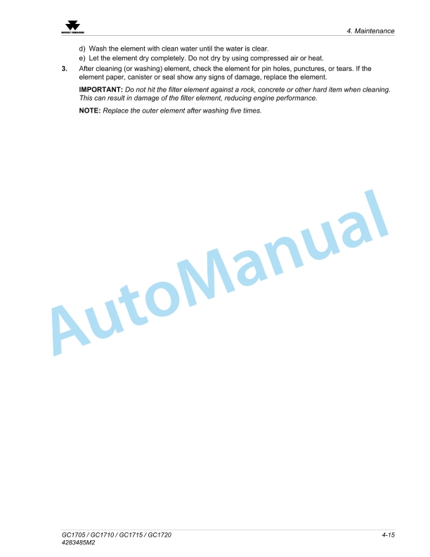 Massey Ferguson MFGC Series Sub-Compact Tractor Operator Manual 4283485M2-3