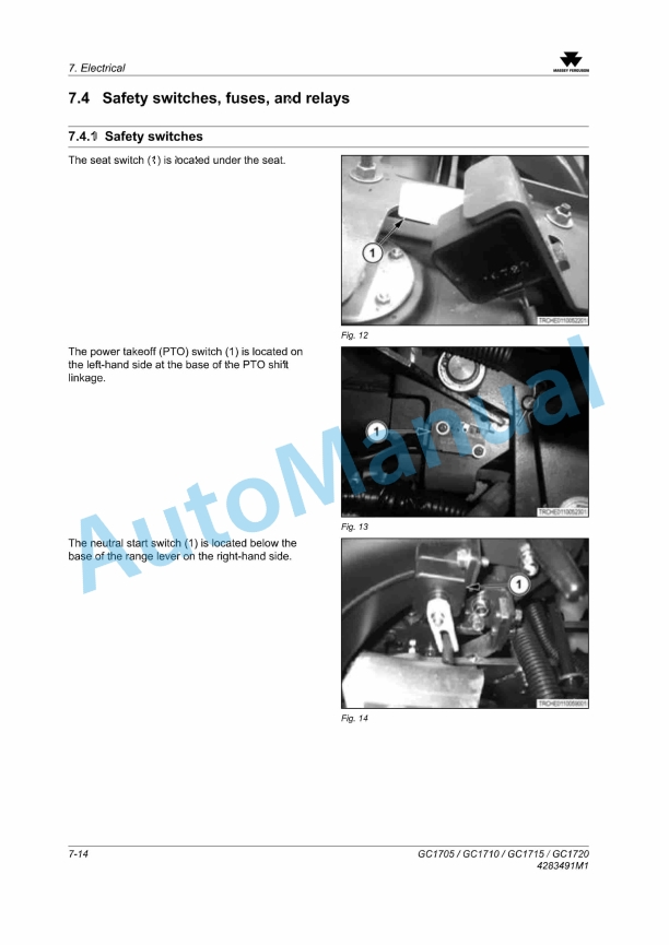 Massey Ferguson MFGC Series Sub-Compact Tractor Service Manual 4283491M1-4