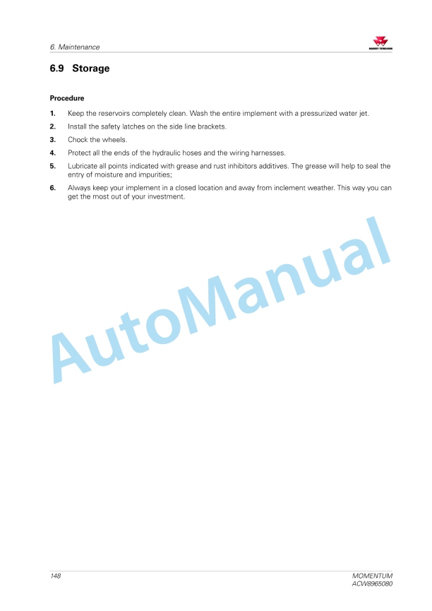 Massey Ferguson Momentum Planter Operators Manual ACW8965080-5