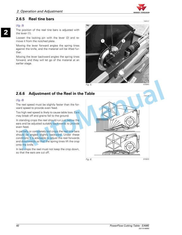 Massey Ferguson PowerFlow Table Operators Manual D3115100M3-2
