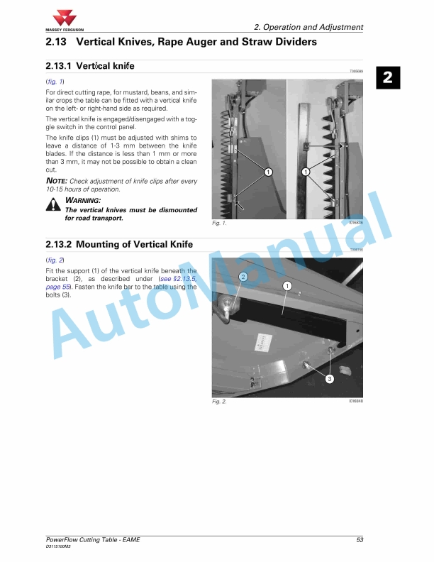 Massey Ferguson PowerFlow Table Operators Manual D3115100M3-3