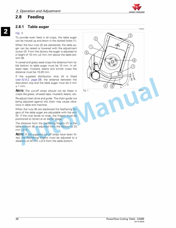 Massey Ferguson PowerFlow Table Operators Manual D3115100M4-2