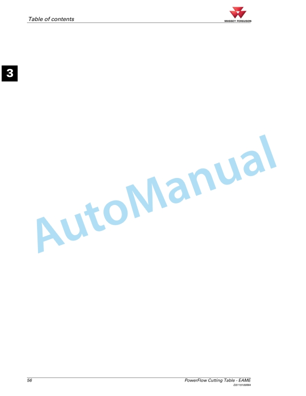 Massey Ferguson PowerFlow Table Operators Manual D3115100M4-4