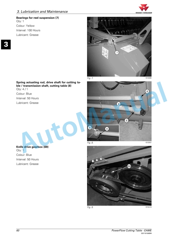 Massey Ferguson PowerFlow Table Operators Manual D3115100M4-5