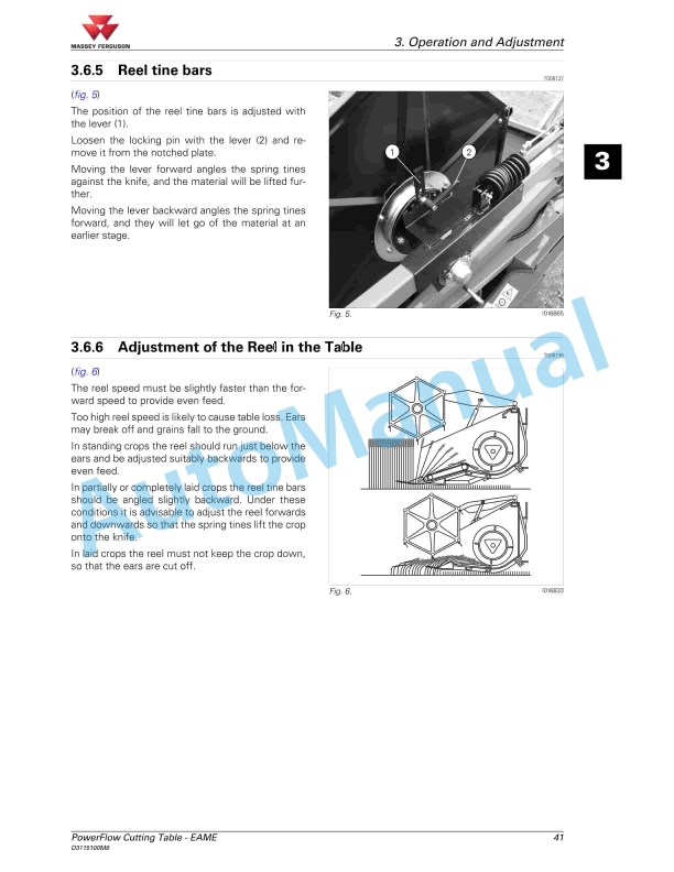 Massey Ferguson PowerFlow Table Operators Manual D3115100M6-2