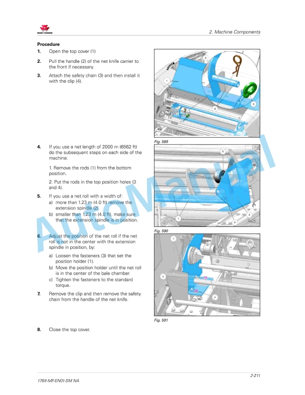 Massey Ferguson RB 4160 V to RB 4180 V Xtra Variable Charmber Baler Workshop Service Manual 72659047-4