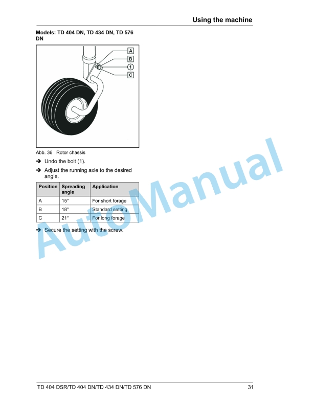 Massey Ferguson TD 404, TD 434, TD 576 Tedder DSR - DN Operators Manual-3