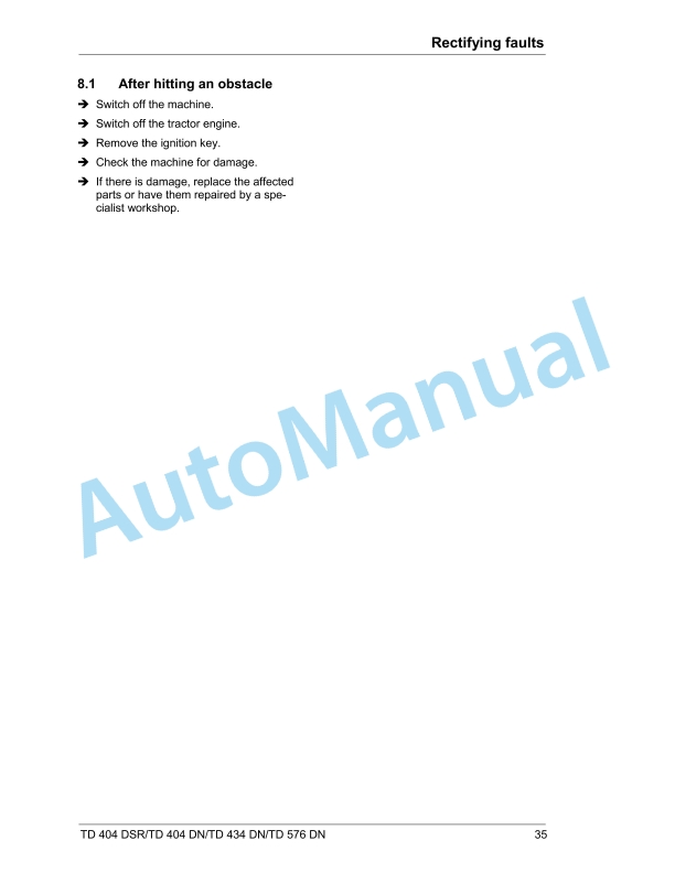 Massey Ferguson TD 404, TD 434, TD 576 Tedder DSR - DN Operators Manual-4