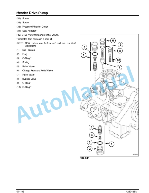 Massey Ferguson WR9725 Windrower Tractor Service Manual 4283458M1-2