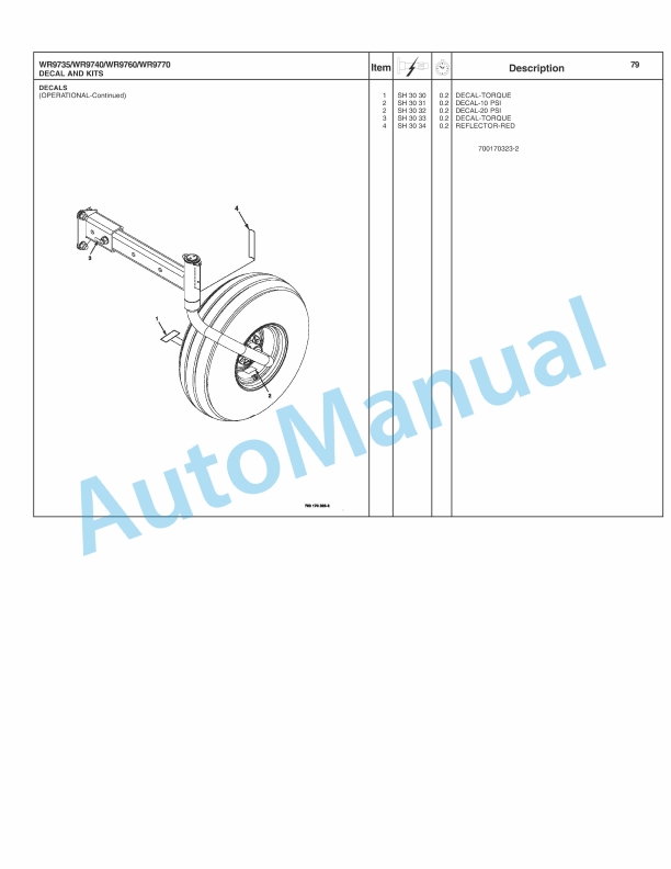 Massey Ferguson WR9735, WR9740, WR9760, WR9770 Windrower Tractor Repair Time Schedule 4283451M2-4
