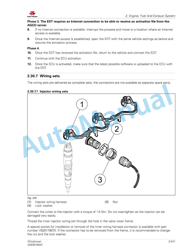 Massey Ferguson WR9950, WR9960, WR9970, WR9980 Windrower Workshop Service Manual 4283616M2-3