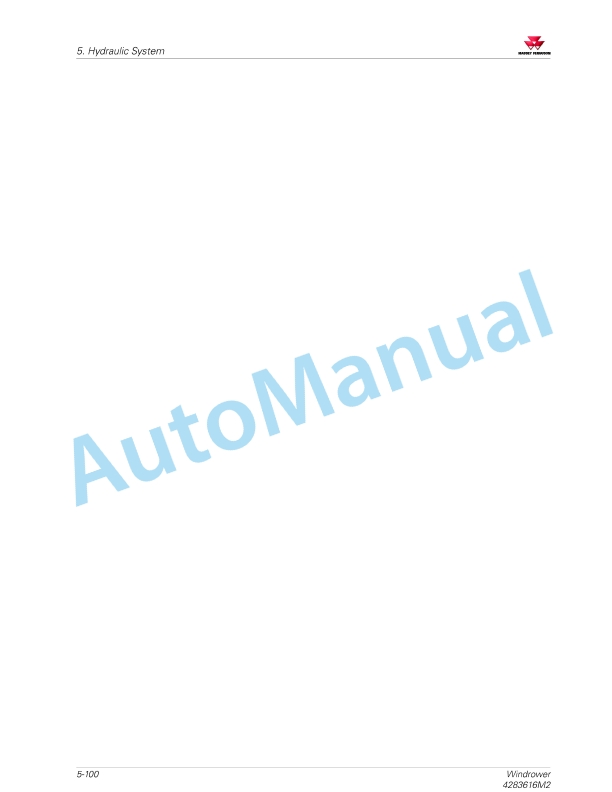 Massey Ferguson WR9950, WR9960, WR9970, WR9980 Windrower Workshop Service Manual 4283616M2-4